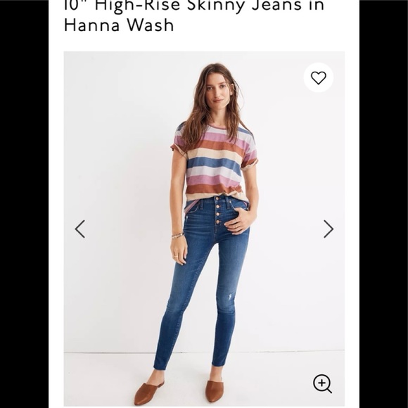 Madewell 10” High Rise Skinny button fly Women 25 - Picture 1 of 5